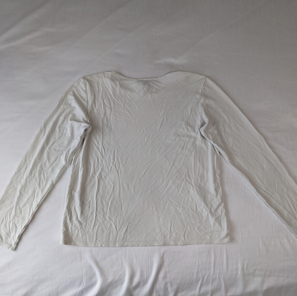 Eileen Fisher 100% silk Solid White Long Sleeve Top Neutral Minimalist Small - Picture 5 of 7